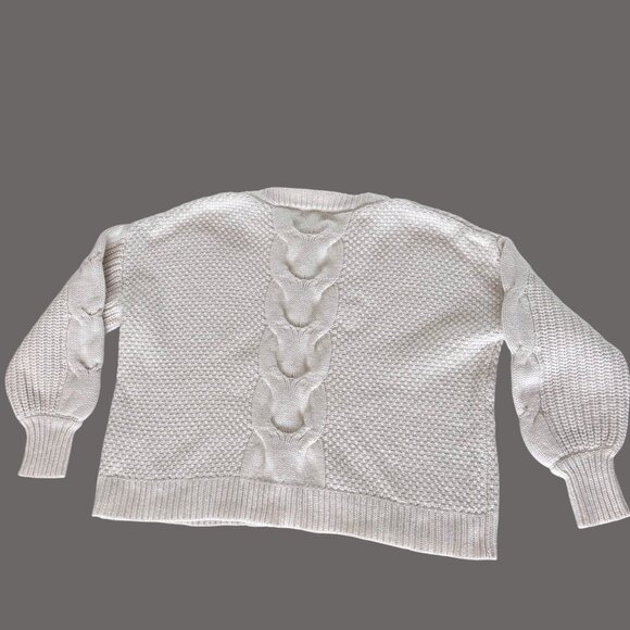 J Crew Womens Fisherman Sweater Chunky Cable Knit Wool Blend Small Coastal Relax - Picture 2 of 8